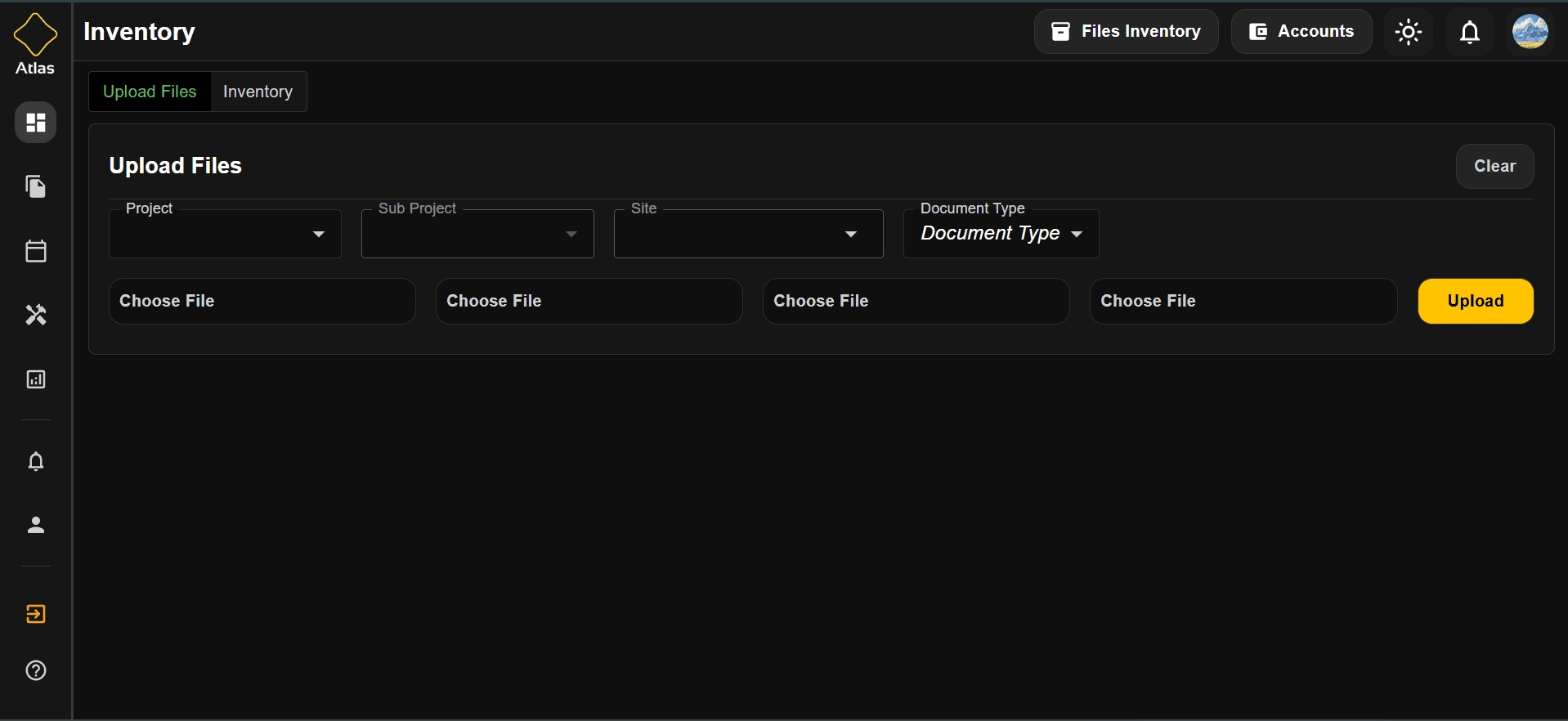 Atlas detailed inventory table